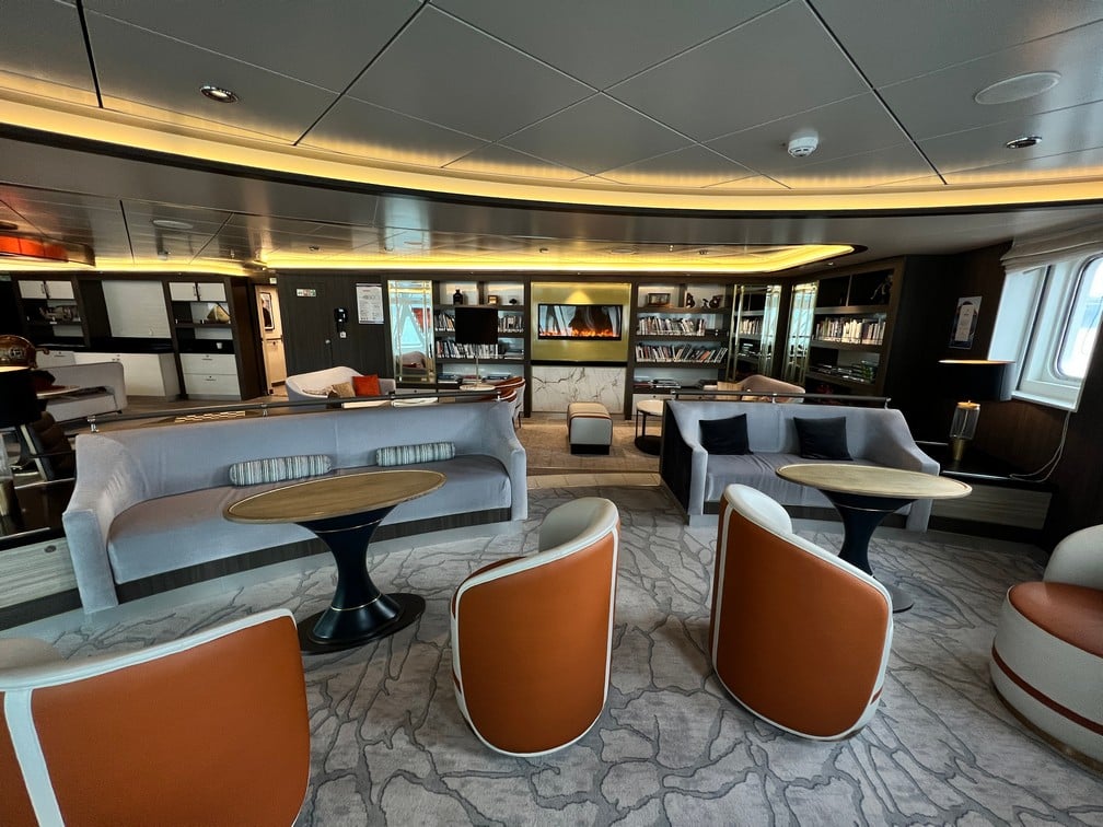 Aurora Expeditions Sylvia Earle's Library comfortable seating areas - photo by Golding Travel