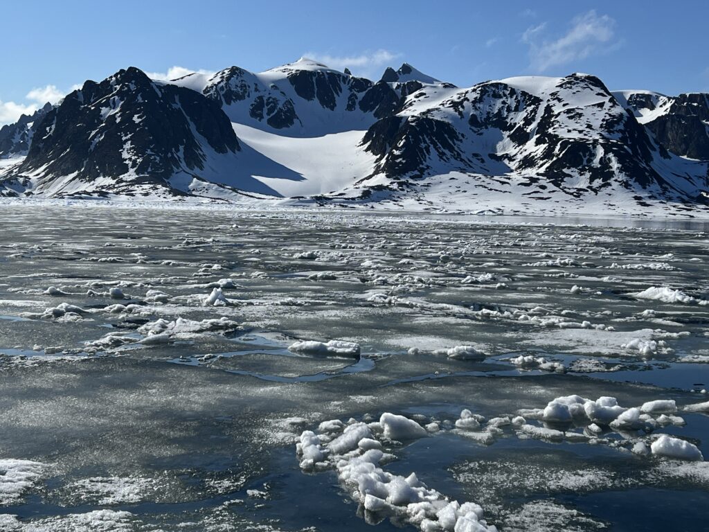 Aurora Expeditions Arctic mountains view with Goldring Travel
