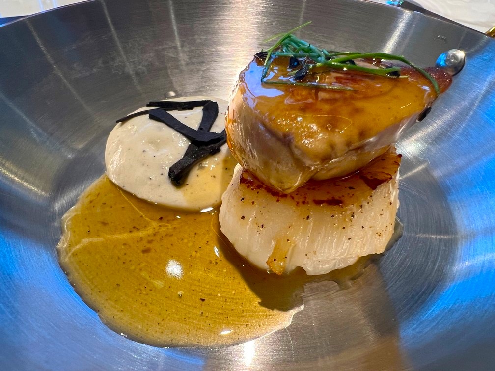Scallops and Foie Gras with Truffles and Potato Foam - Photo by Goldring Travel