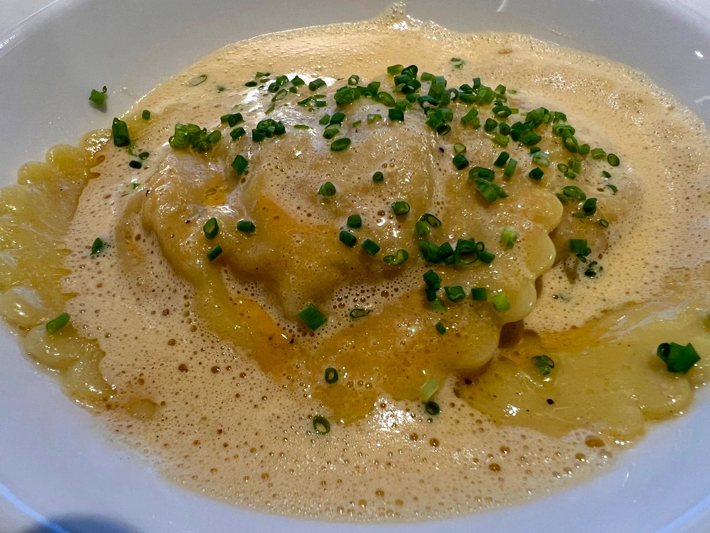 North Sea Lobster Ravioli in a Bisque Emulsion - Photo by Goldring Travel