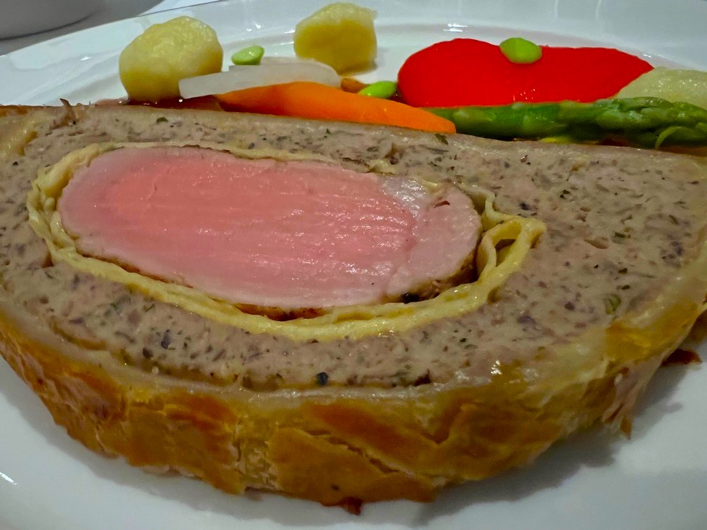 Explora Journeys' Fil Rouge Veal Wellington - Photo by Goldring Travel