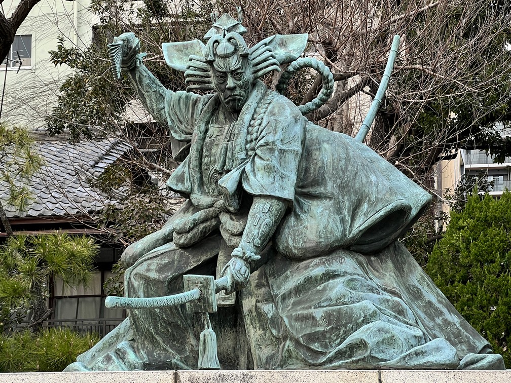 Samurai statue in the Senso-Ji area of Tokyo, Japan
