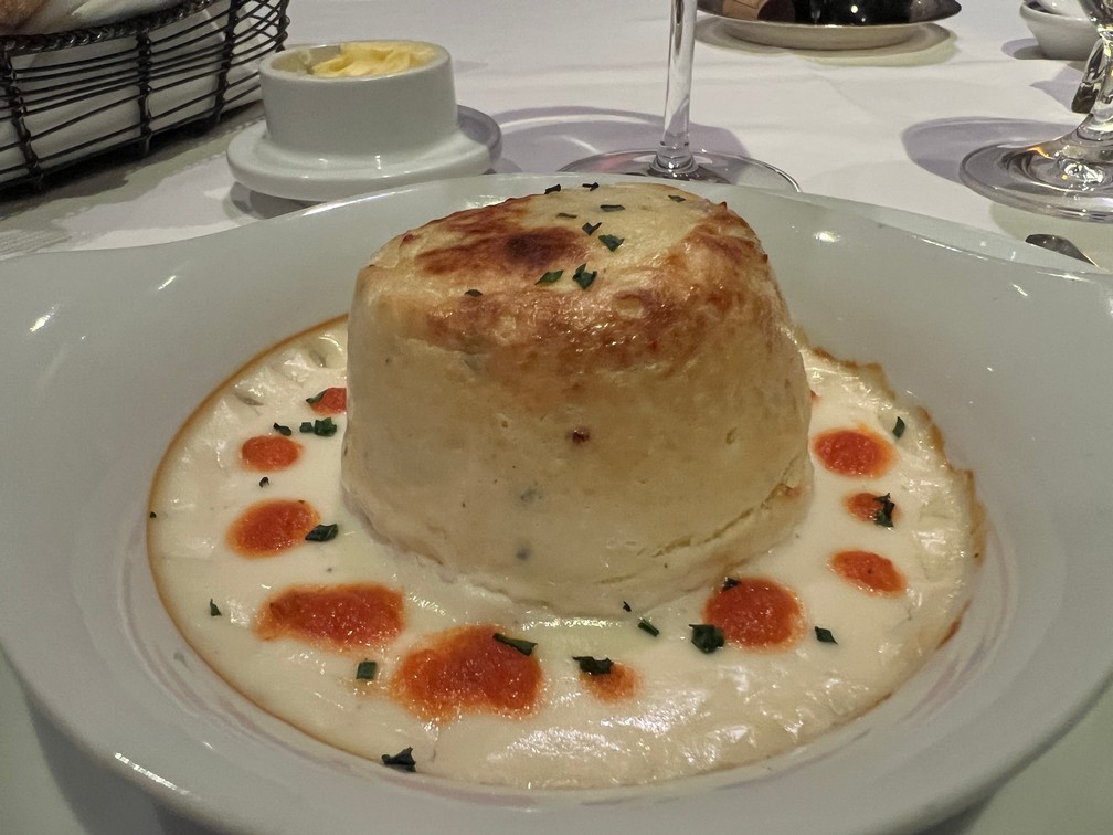 Oceania Riviera's Jacques nicely done Goat Cheese Souffle 