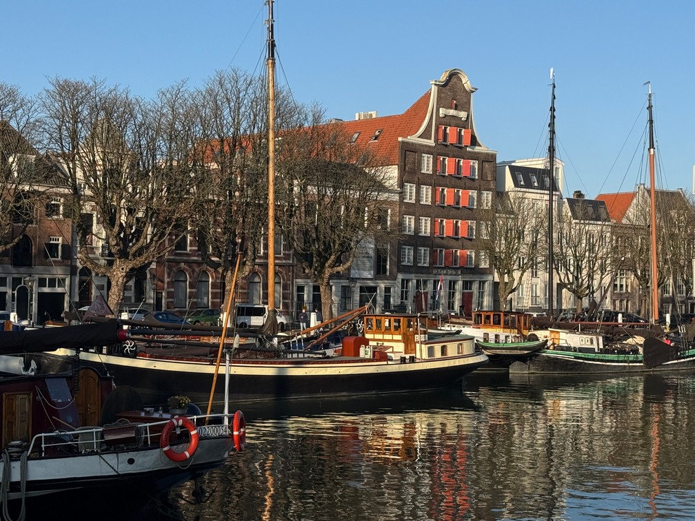 Dordrecht, Netherlands - Ancient Buildings with Ancient Yachts