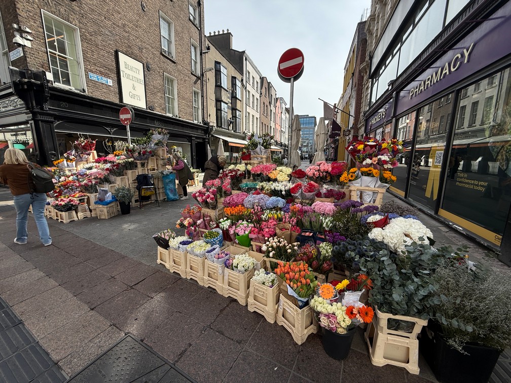 Springtime in Dublin means flower stands are everywhere...especially on a sunny day