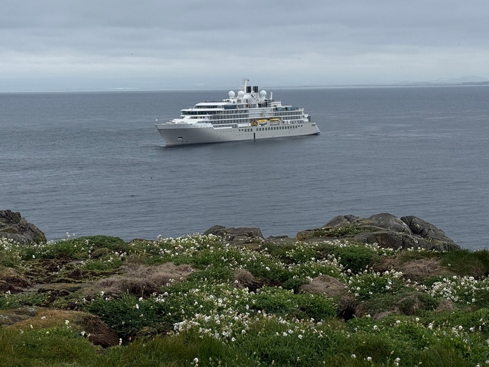 Silversea's Silver Endeavour off the coast of the Isle of May