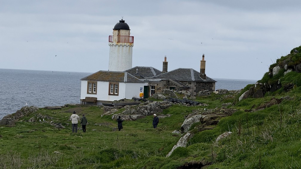 One of three lighthouses on the Isle of May