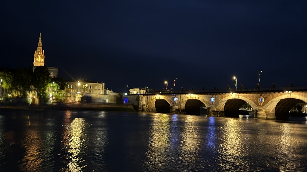 Libourne, France at night